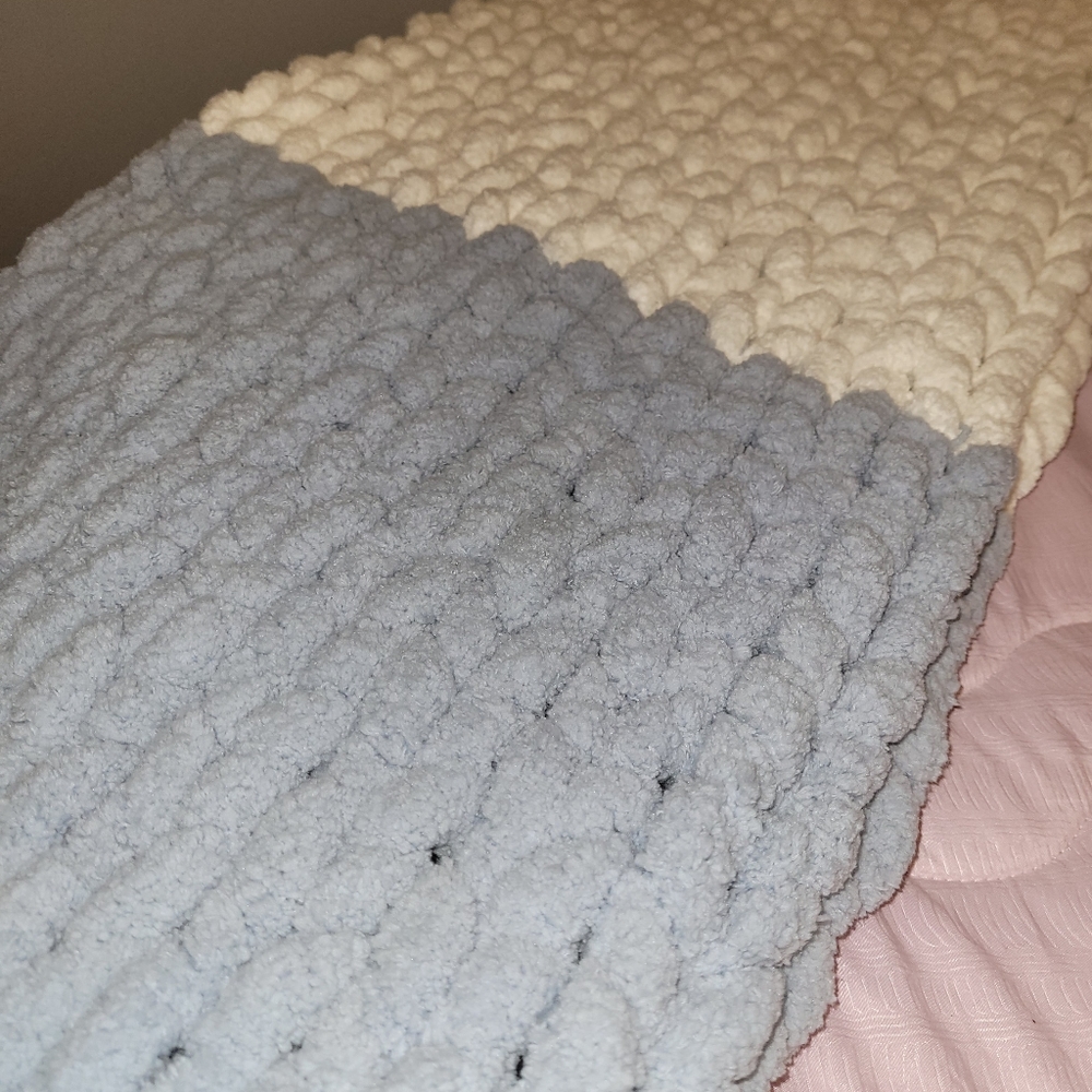 Chunky knit throw